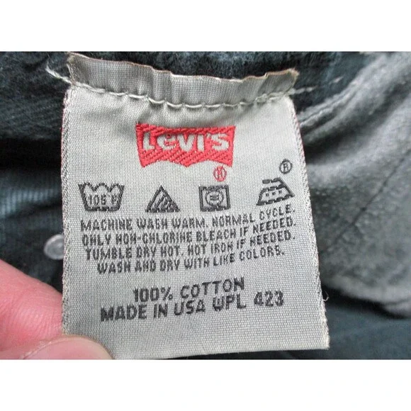 VINTAGE Levis 501 Jeans Mens 36 Green Straight Button Fly Denim 36x29 USA 90s